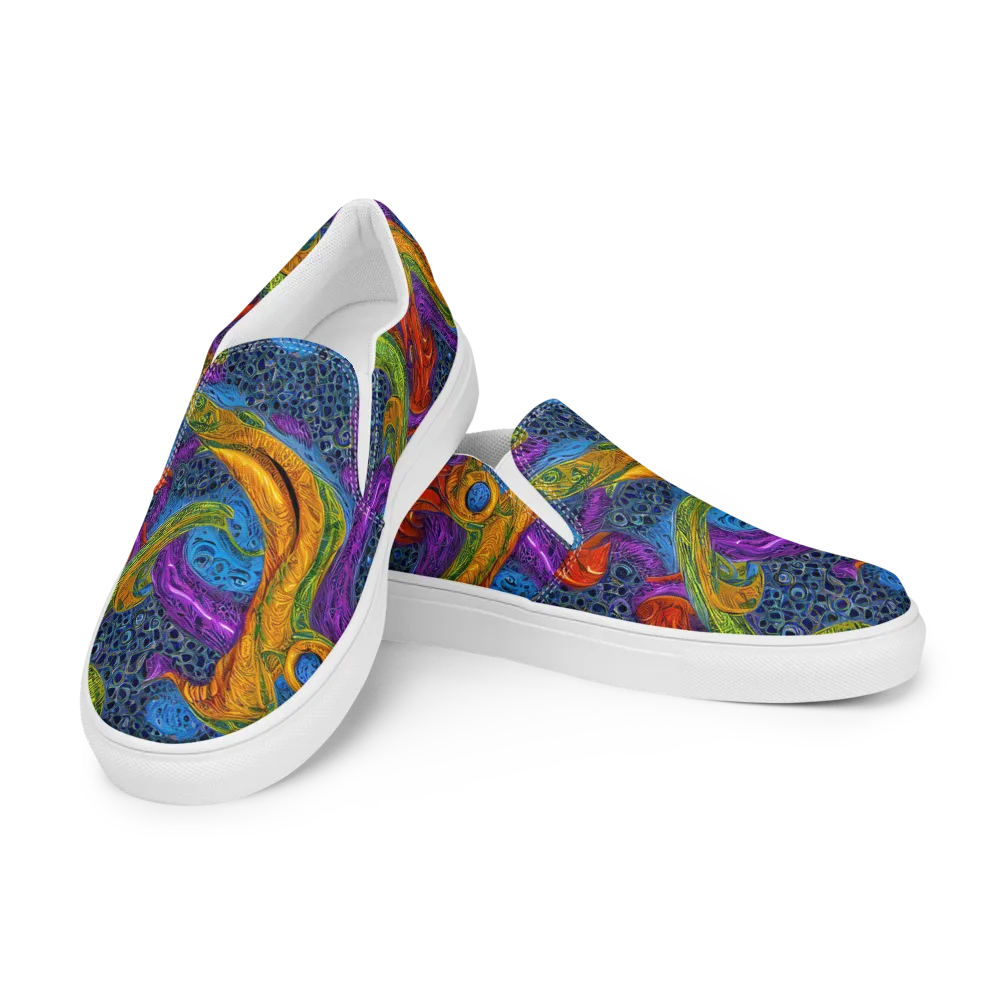 Reef of Fire on Men's Slip-On Canvas Shoes — Left Front