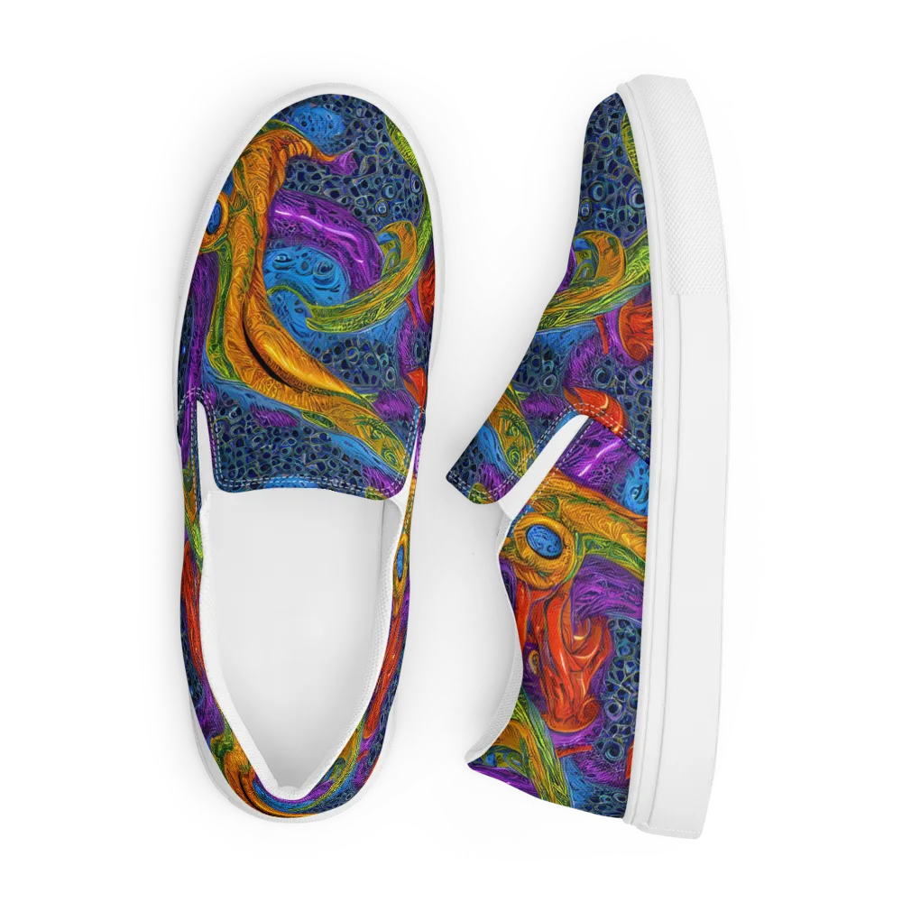 Reef of Fire on Men's Slip-On Canvas Shoes — Front