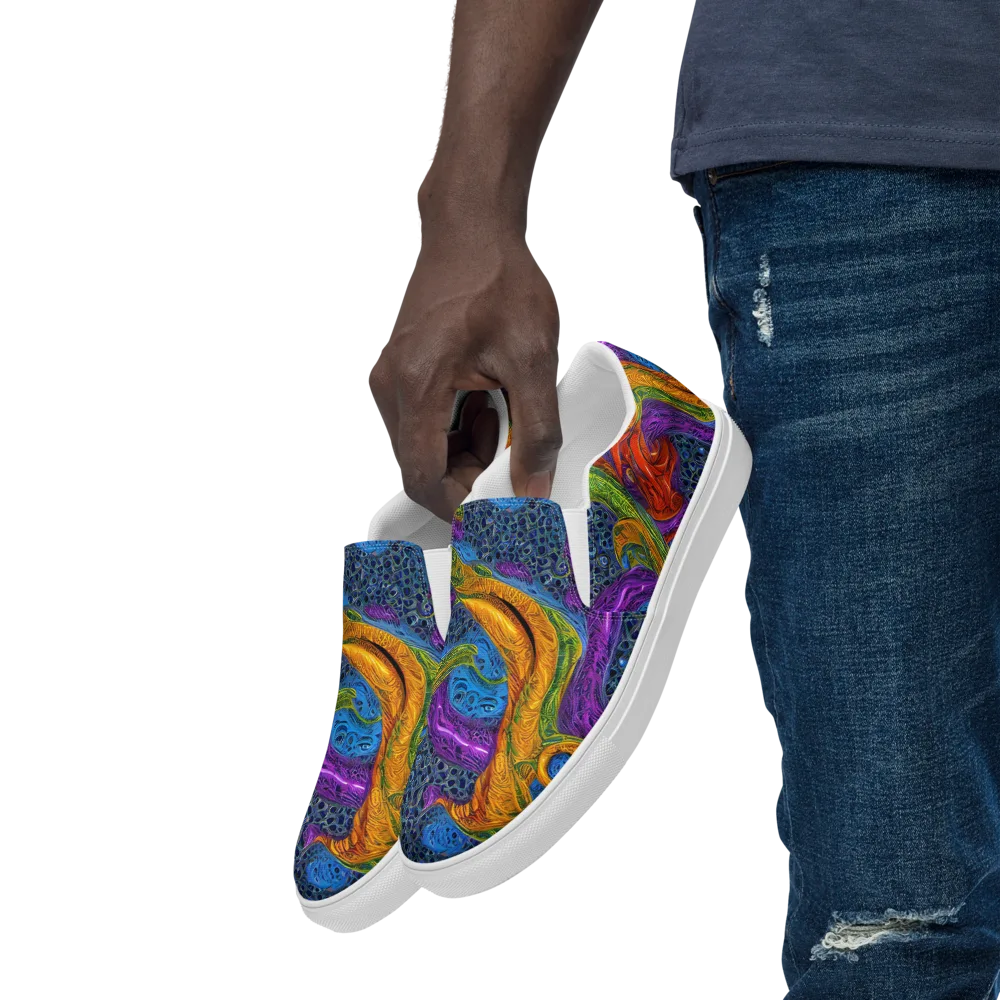 Reef of Fire on Men's Slip-On Canvas Shoes — Left Front