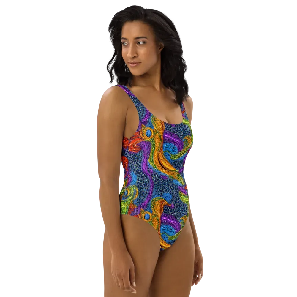 Reef of Fire on One-Piece Swimsuit — Right