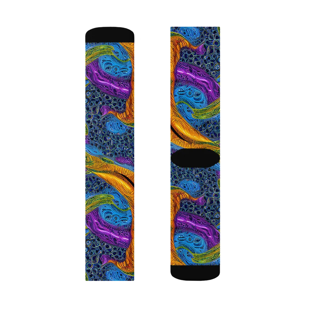 Reef of Fire on Socks — Left Sock