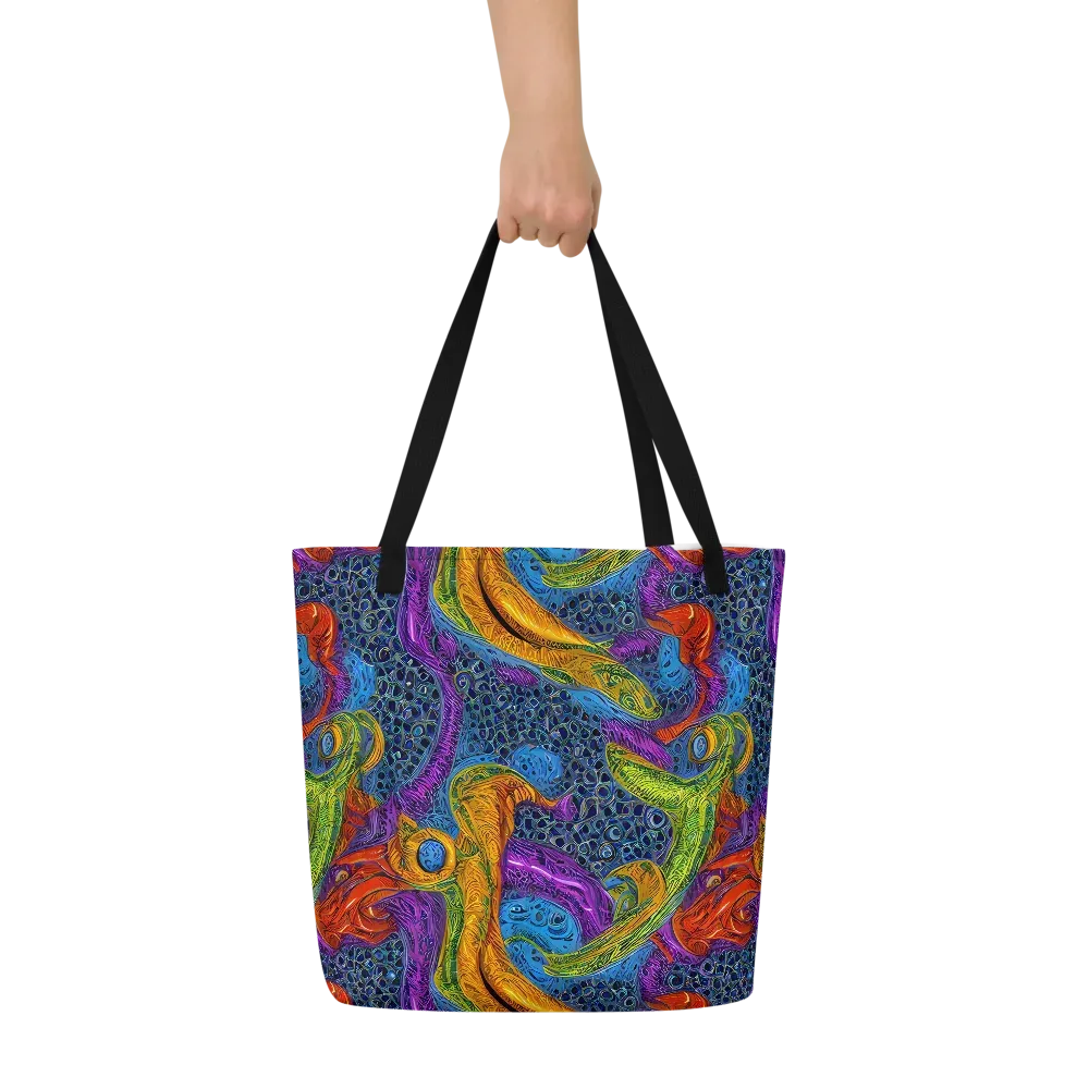 Reef of Fire on Large Tote Bag W/ Pocket — Front
