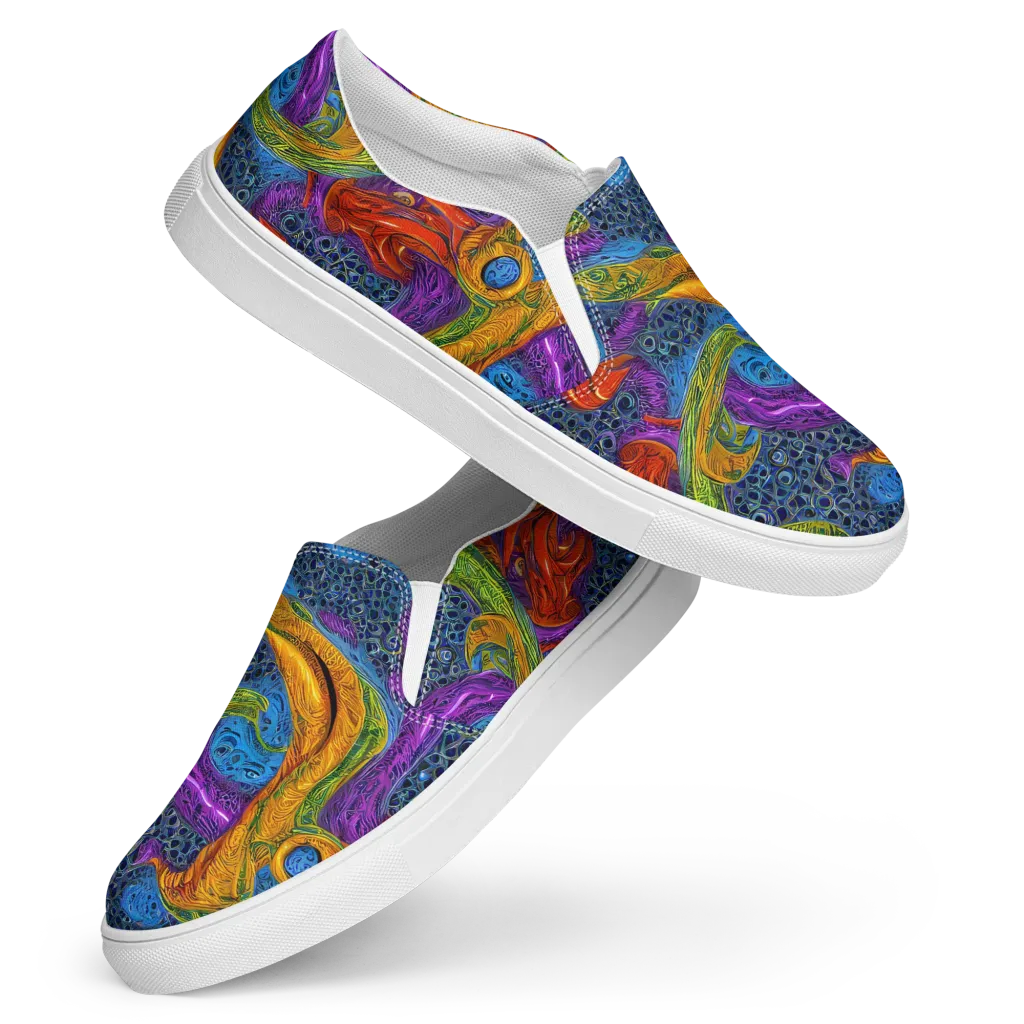 Reef of Fire on Women's Slip-On Canvas Shoes — Front