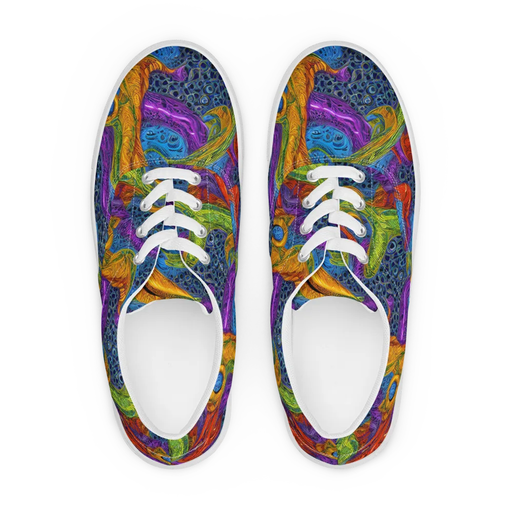 Reef of Fire on Men's Lace-Up Canvas Shoes — Front
