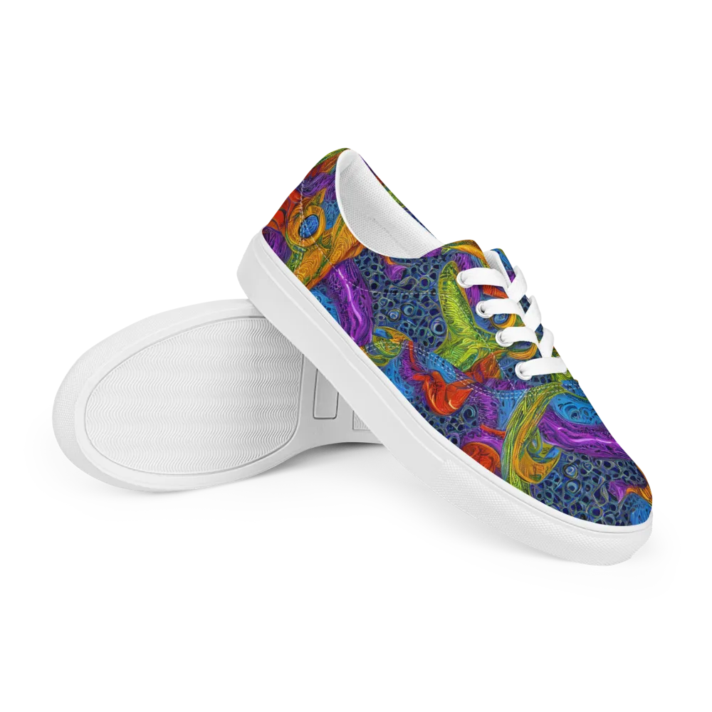 Reef of Fire on Men's Lace-Up Canvas Shoes — Right Front