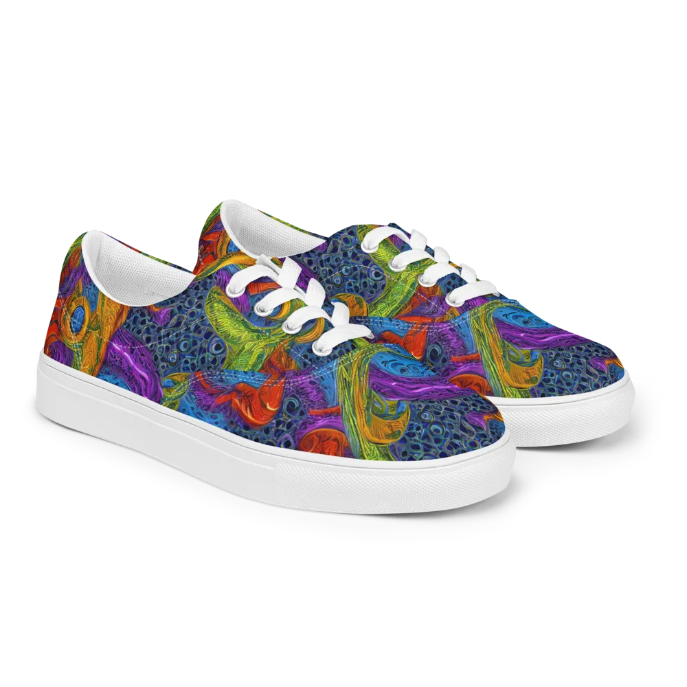 Reef of Fire on Men's Lace-Up Canvas Shoes — Right Front