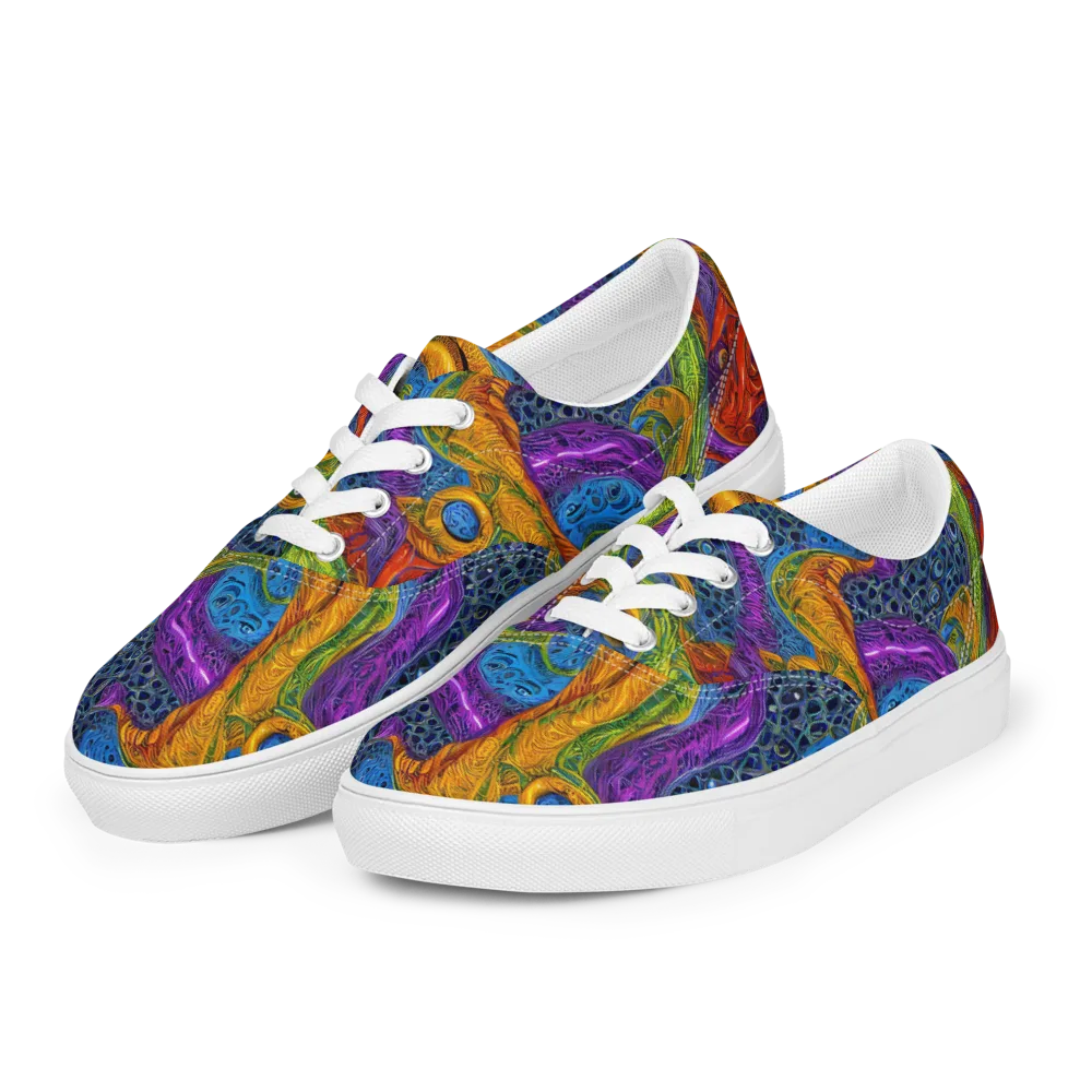 Reef of Fire on Men's Lace-Up Canvas Shoes — Left Front