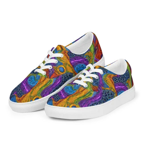 Reef of Fire on a Men's Lace-Up Canvas Shoes