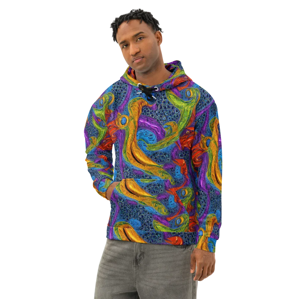 Reef of Fire on Cotton Hoodie — Left Front