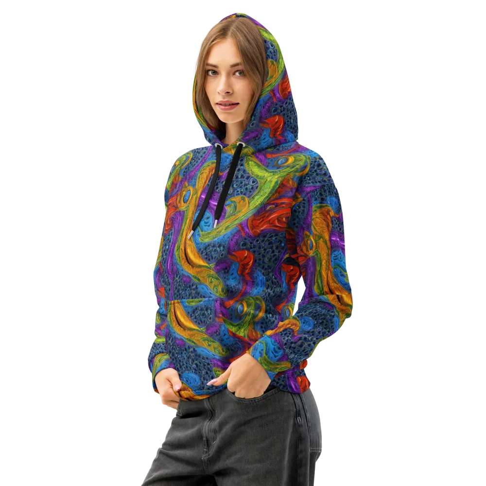 Reef of Fire on Cotton Hoodie — Left Front