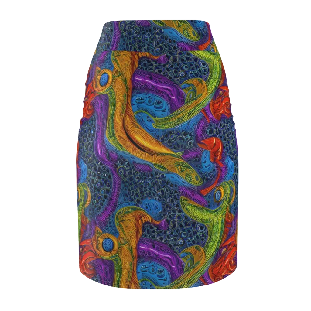 Reef of Fire on Pencil Skirt — Back
