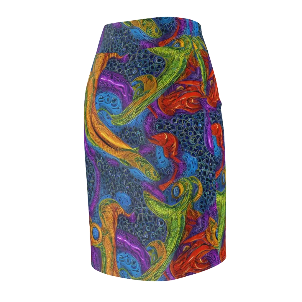 Reef of Fire on Pencil Skirt — Back Side