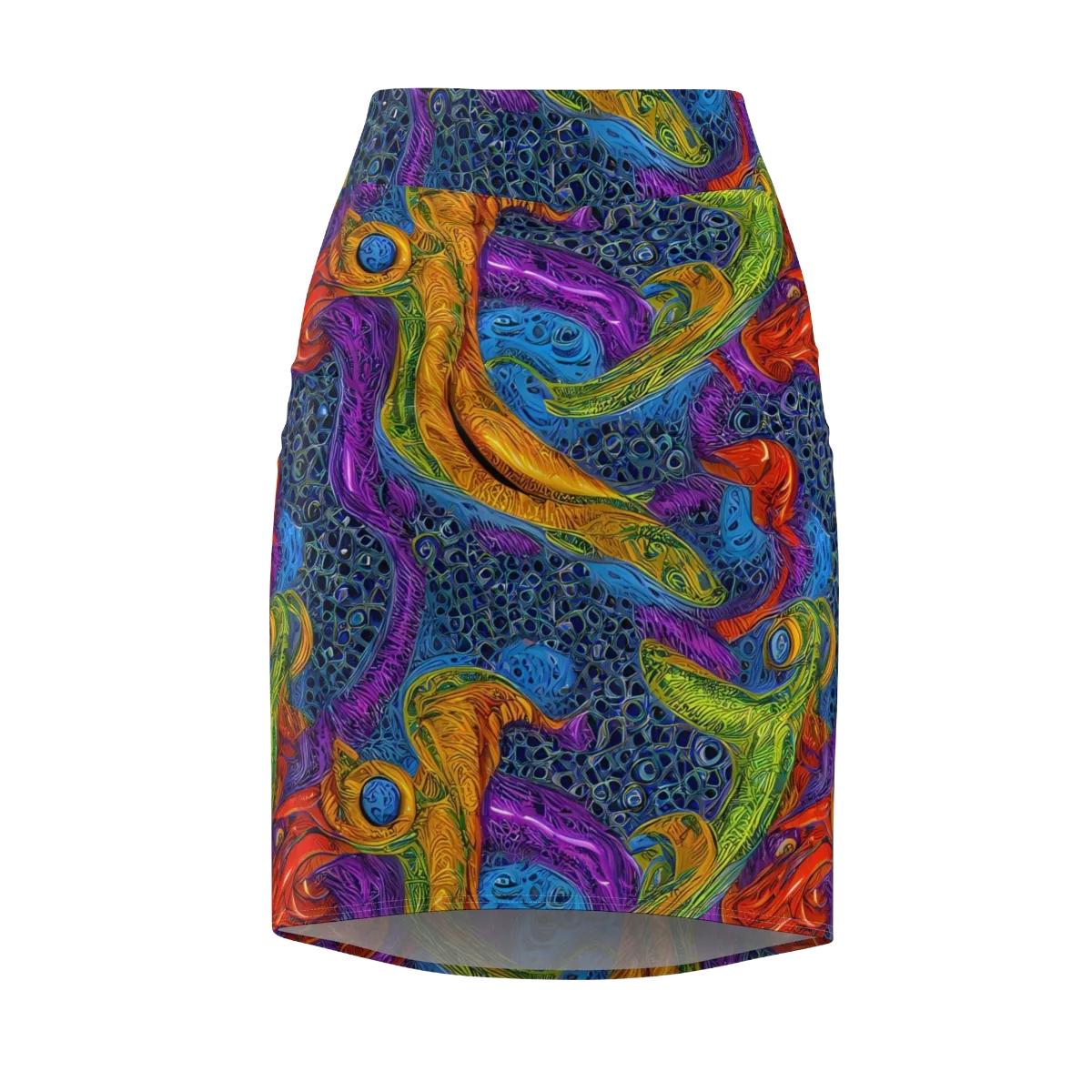 Reef of Fire on Pencil Skirt — Front