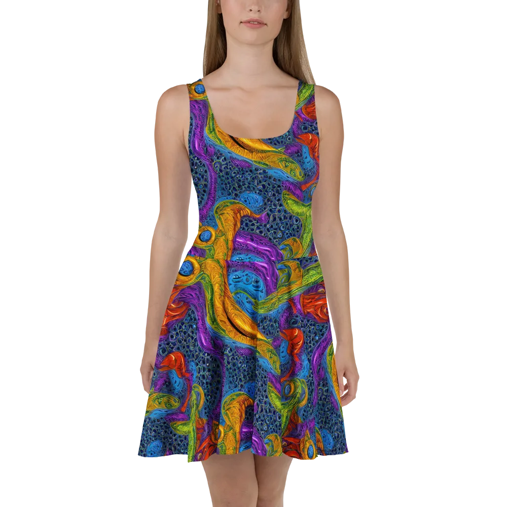 Reef of Fire on Skater Dress — Front