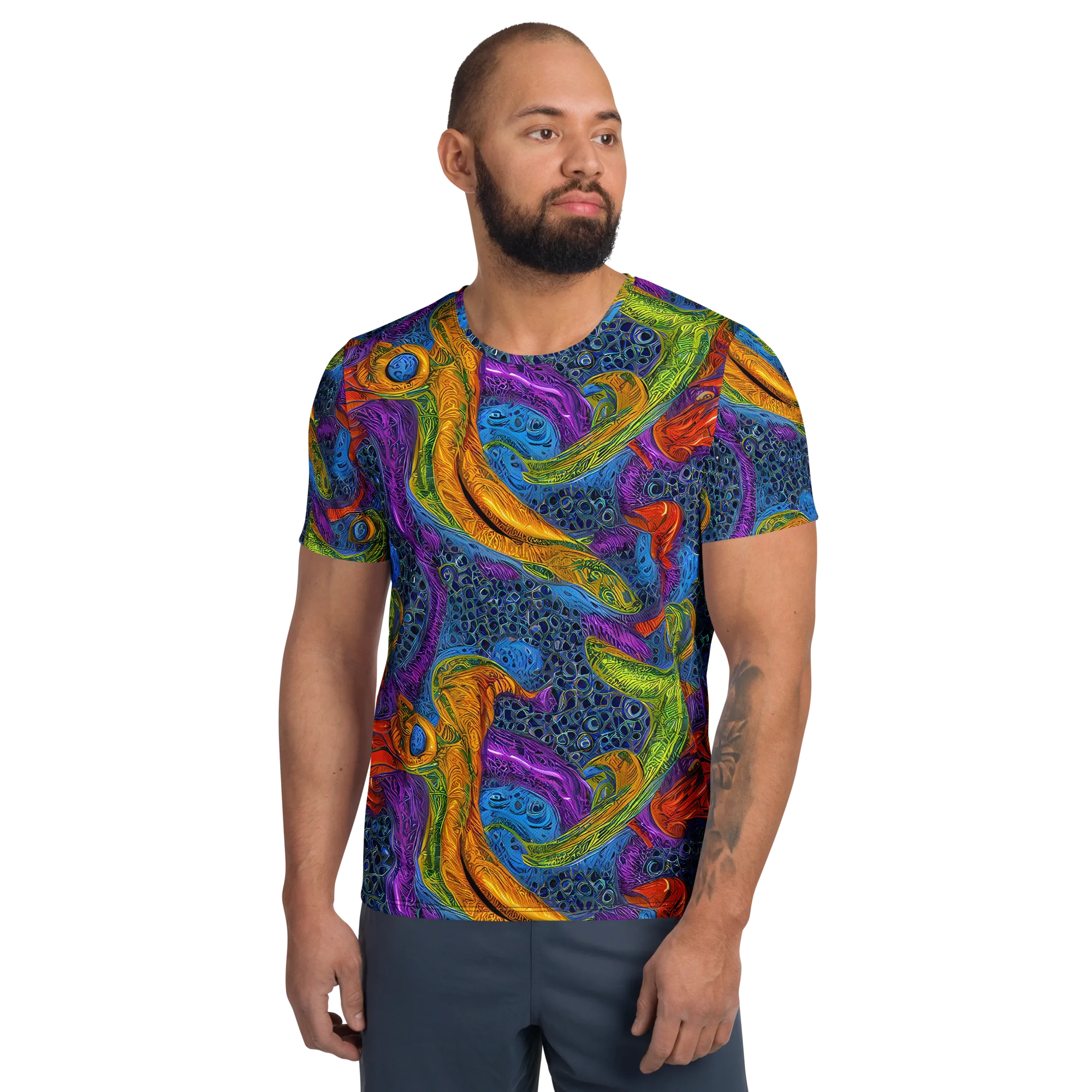 Reef of Fire on Men's Athletic T-Shirt — Front