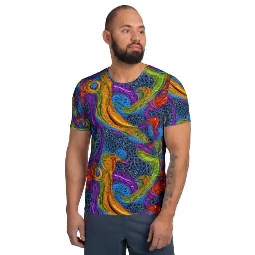 Reef of Fire on a Men's Athletic T-Shirt