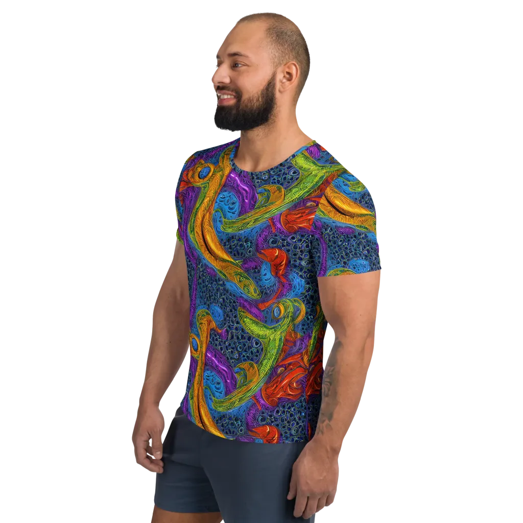 Reef of Fire on Men's Athletic T-Shirt — Left