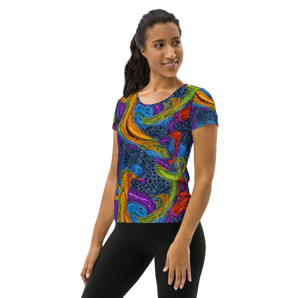Reef of Fire on Women's Athletic T-Shirt — Left