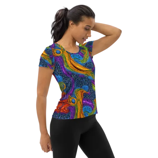 Reef of Fire on a Women's Athletic T-Shirt