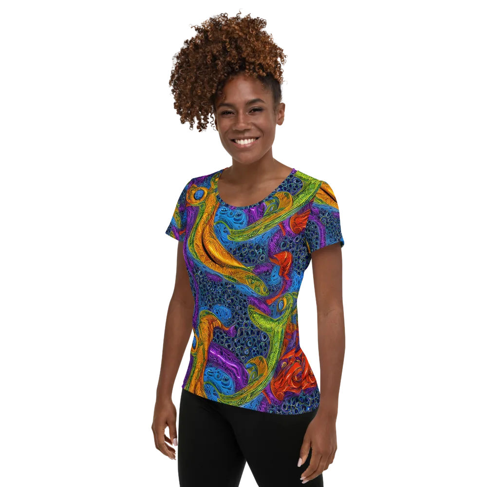 Reef of Fire on Women's Athletic T-Shirt — Left