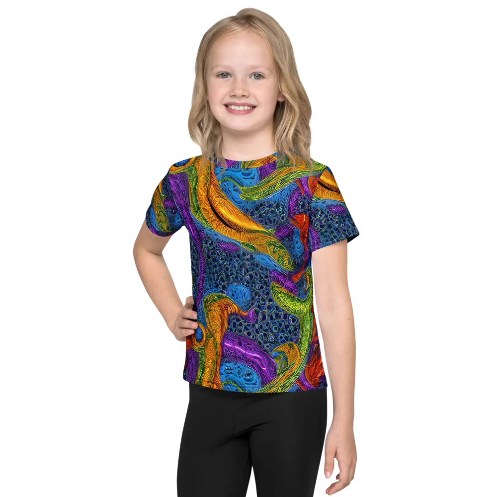 Reef of Fire on Kids Crew Neck T-Shirt — Front