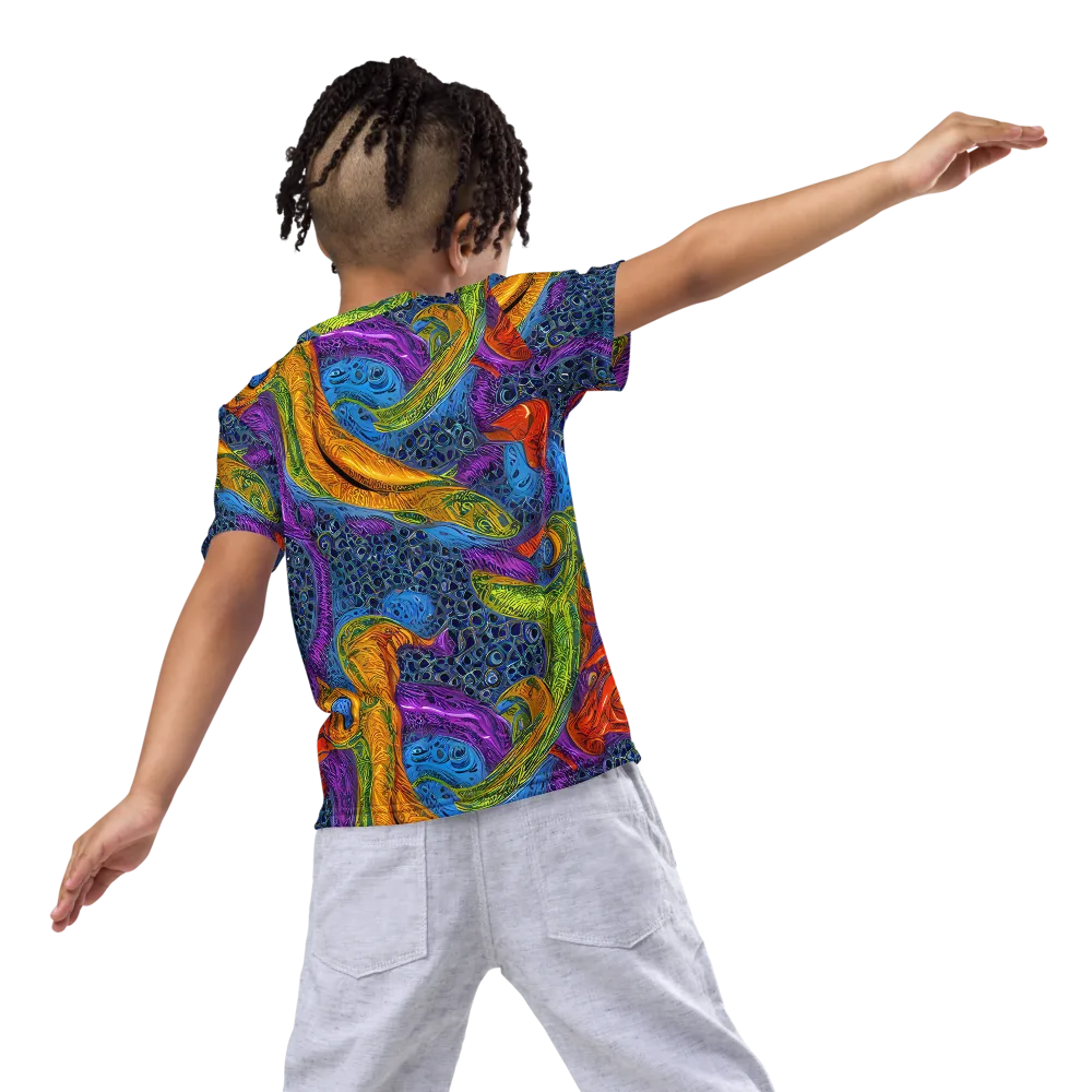 Reef of Fire on Kids Crew Neck T-Shirt — Back