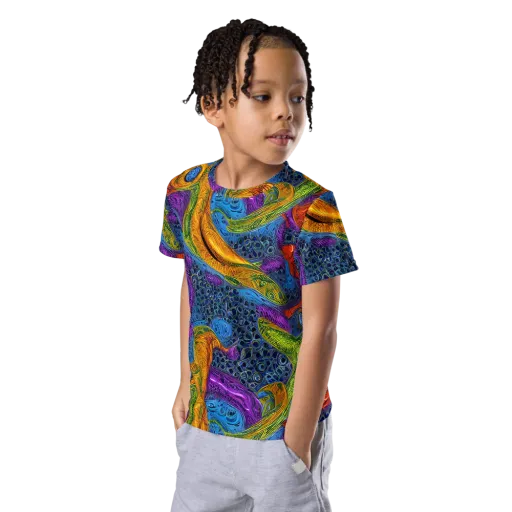 Reef of Fire on a Kids Crew Neck T-Shirt