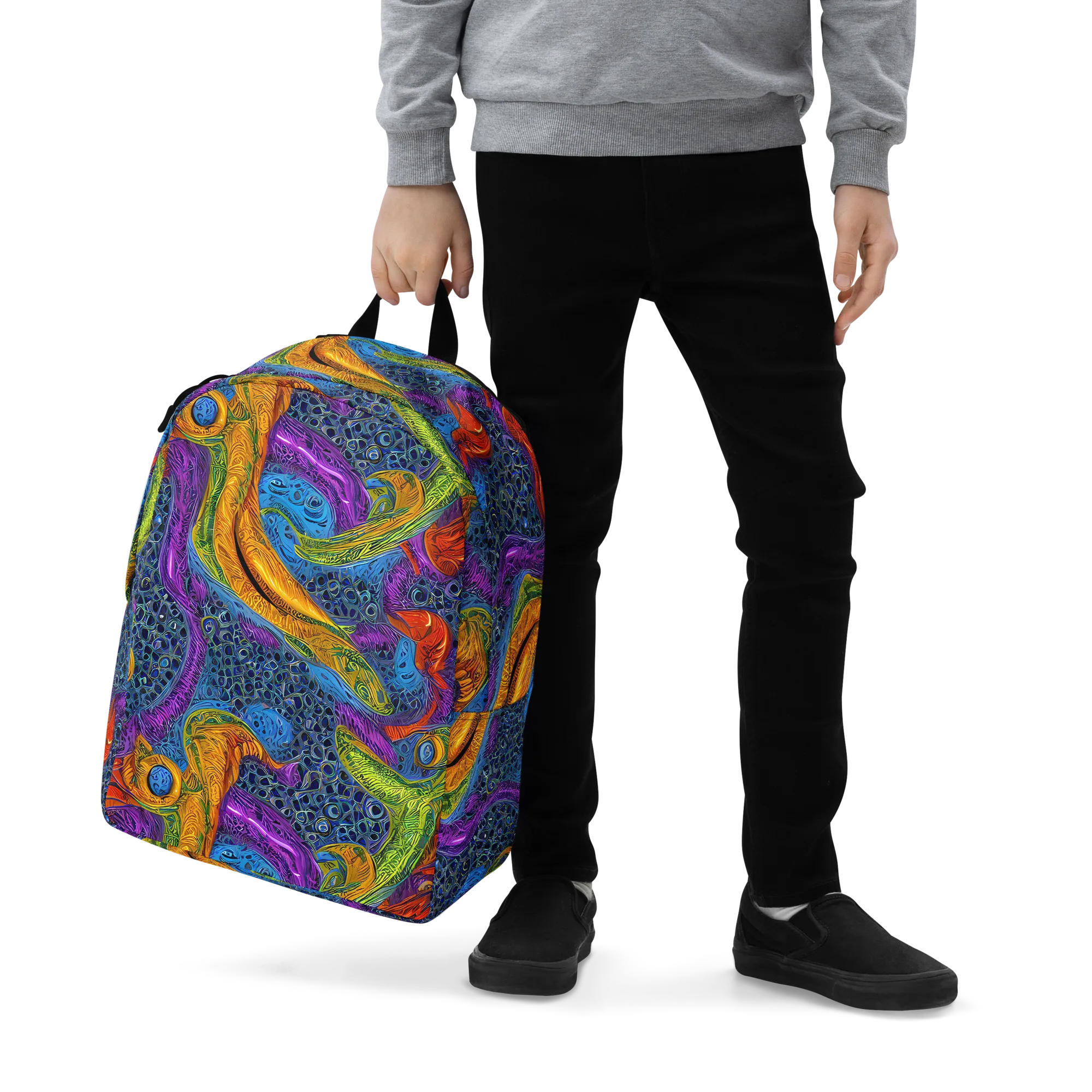 Reef of Fire on Minimalist Backpack — Zoomed-in