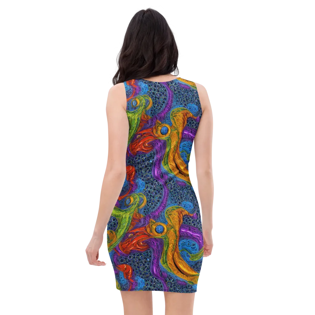Reef of Fire on Bodycon Dress — Back
