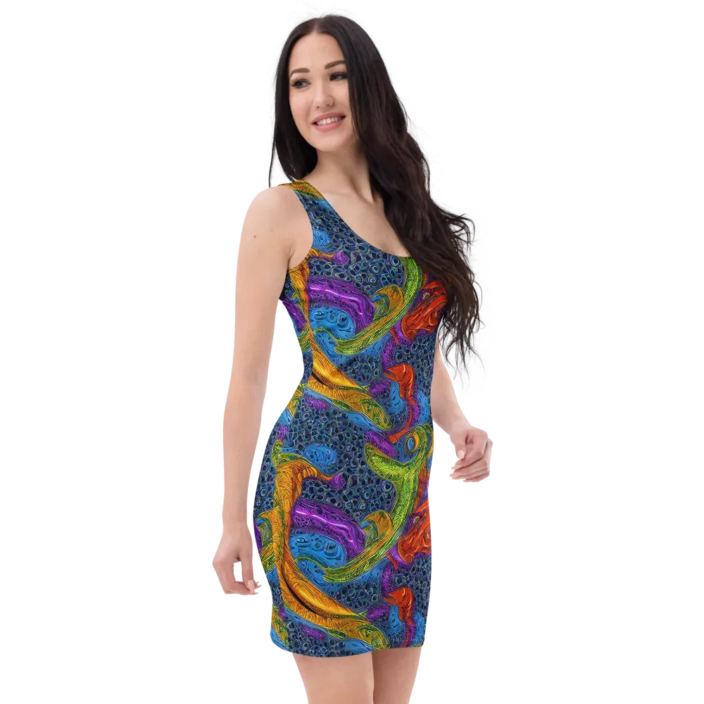 Reef of Fire on Bodycon Dress — Right Front