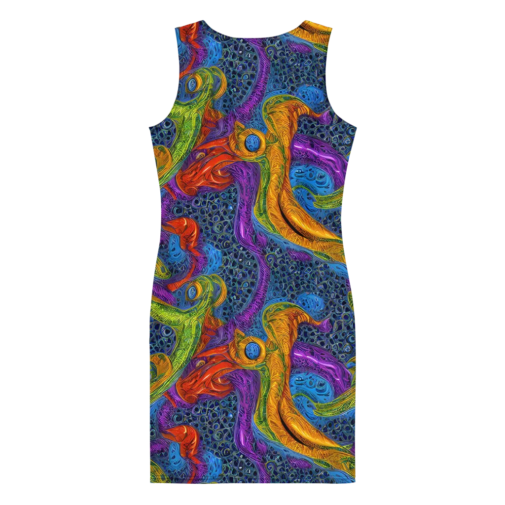Reef of Fire on Bodycon Dress — Back