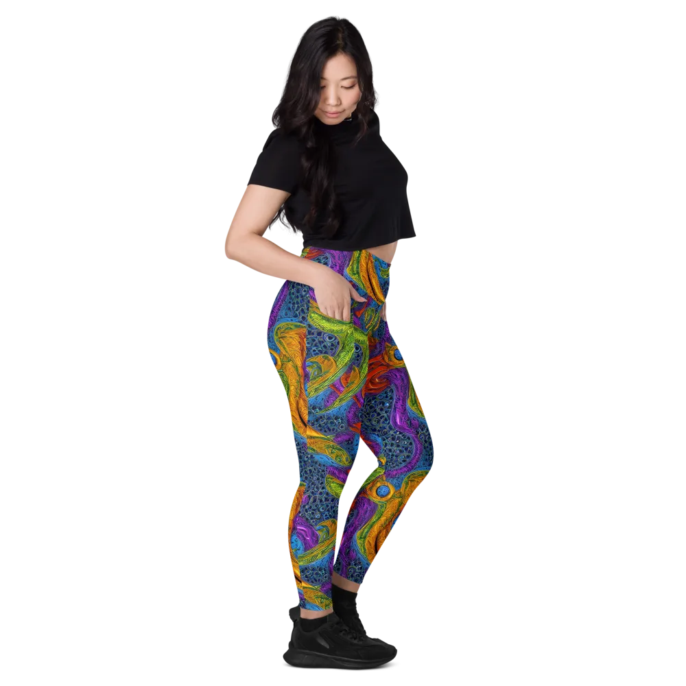 Reef of Fire on Leggings with Pockets — Right