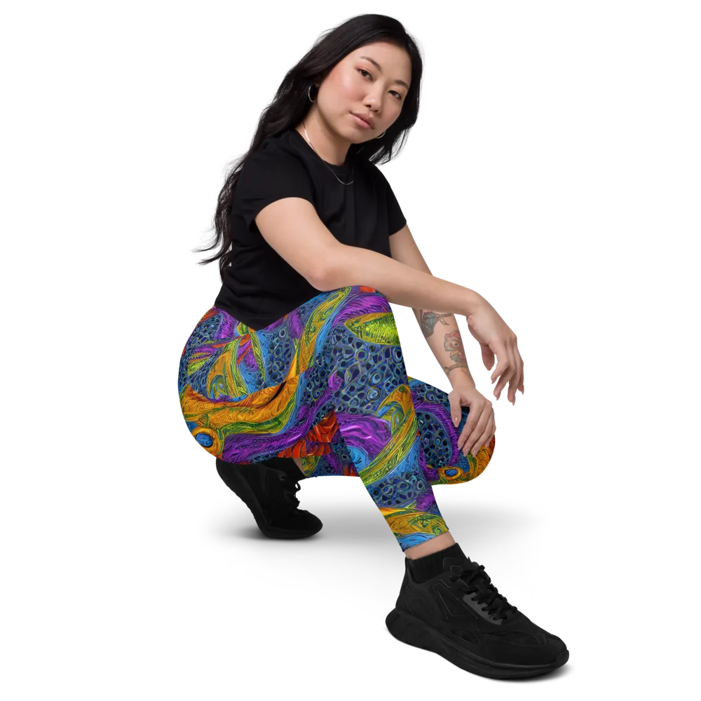 Reef of Fire on Leggings with Pockets — Right Front