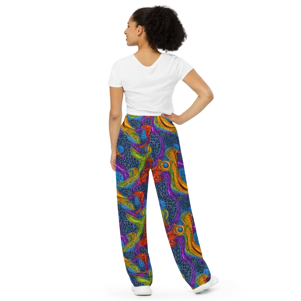 Reef of Fire on Wide-Leg Pants — Back