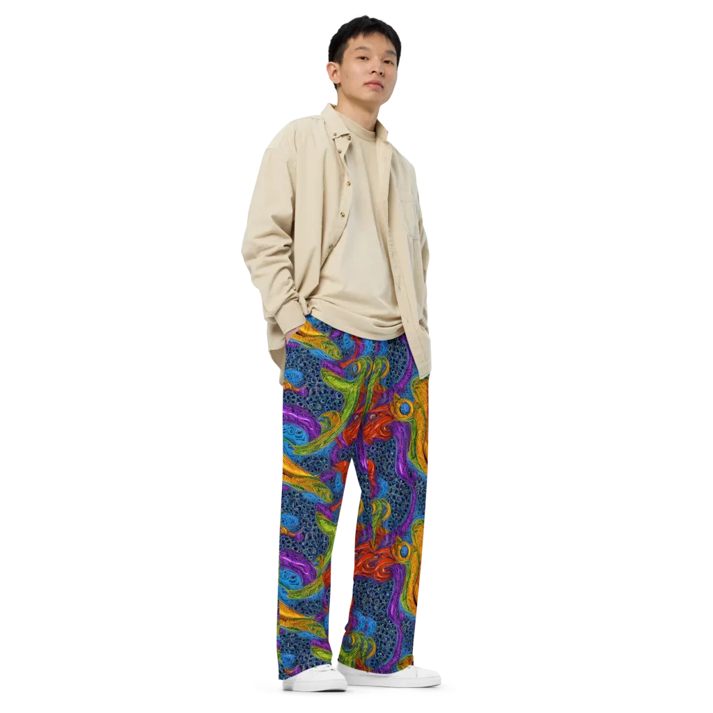 Reef of Fire on Wide-Leg Pants — Right Front