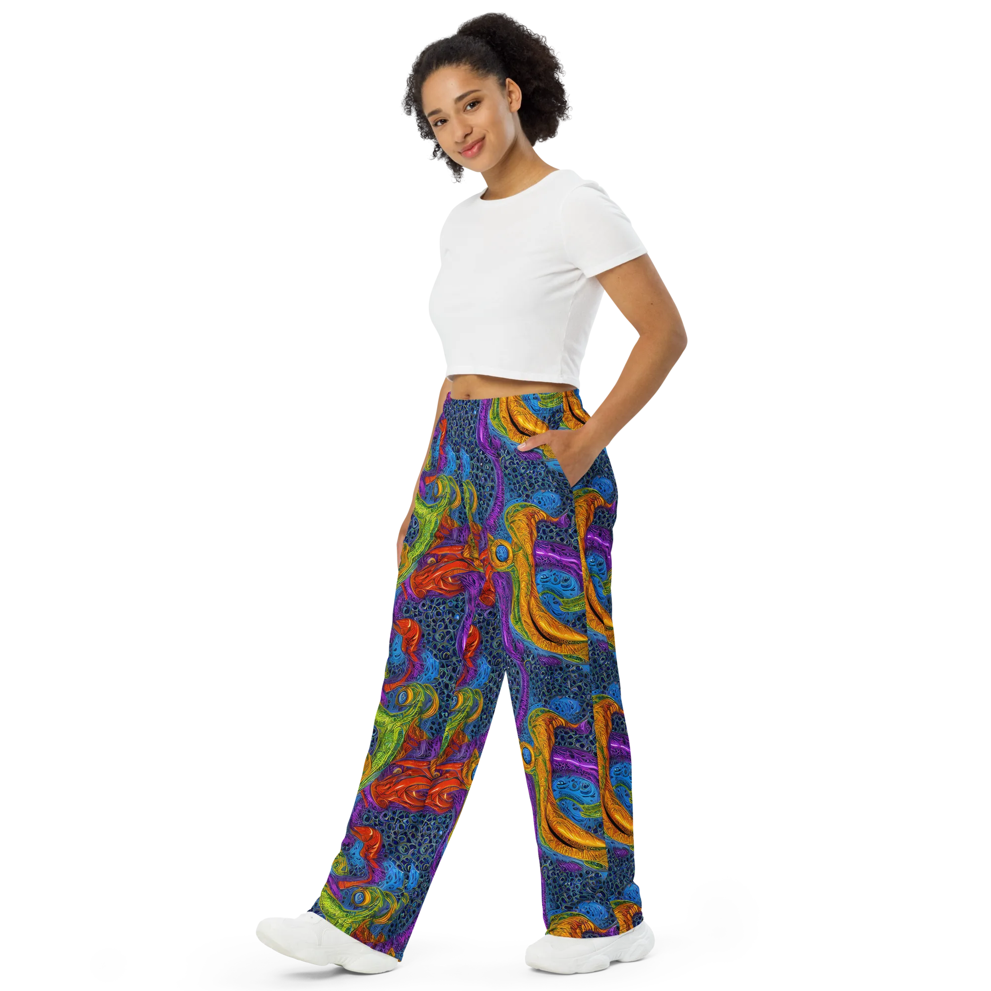 Reef of Fire on Wide-Leg Pants — Left Front