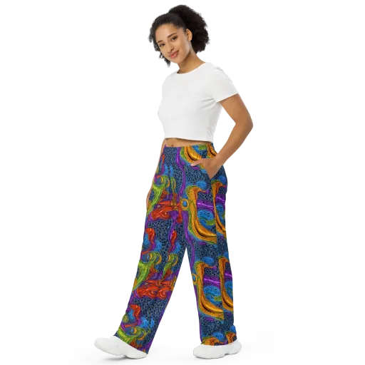 Reef of Fire on a Wide-Leg Pants