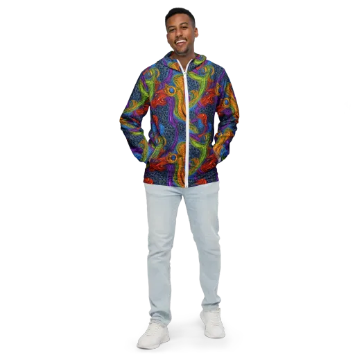 Reef of Fire on a Men's Windbreaker