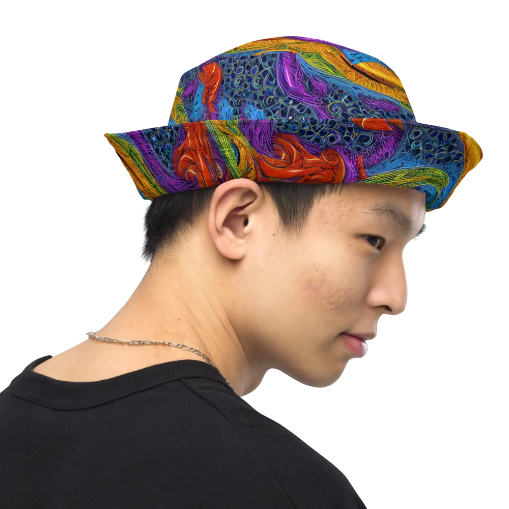 Reef of Fire on Reversible Bucket Hat — Right Outside