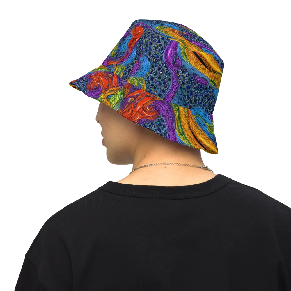 Reef of Fire on Reversible Bucket Hat — Back Inside