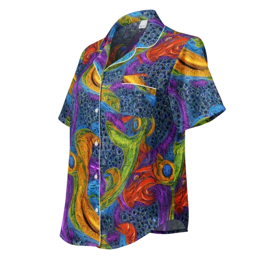 Reef of Fire on a Women's Short Sleeve Pajama Top