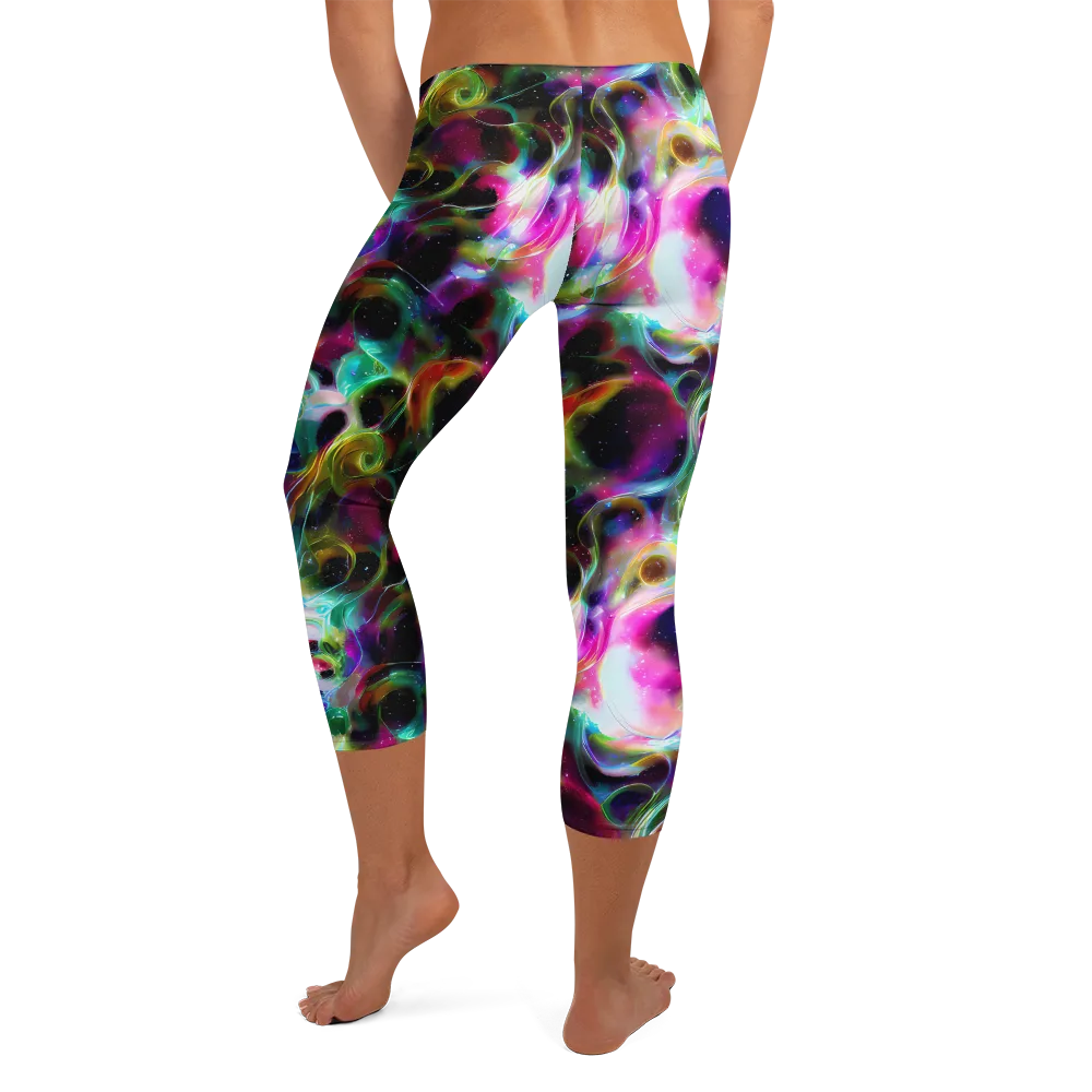 Starfire Marble on Capri Leggings — Back