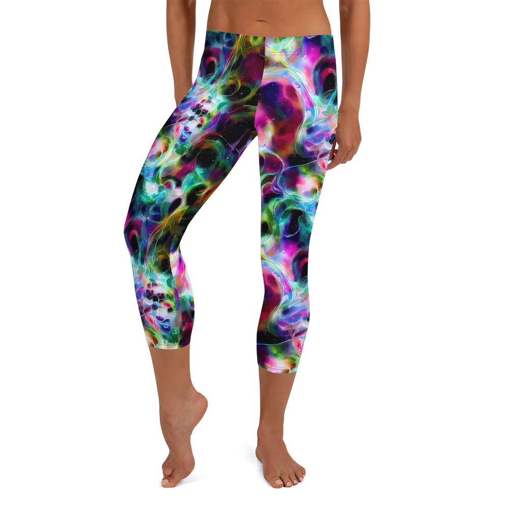 Starfire Marble on Capri Leggings — Front