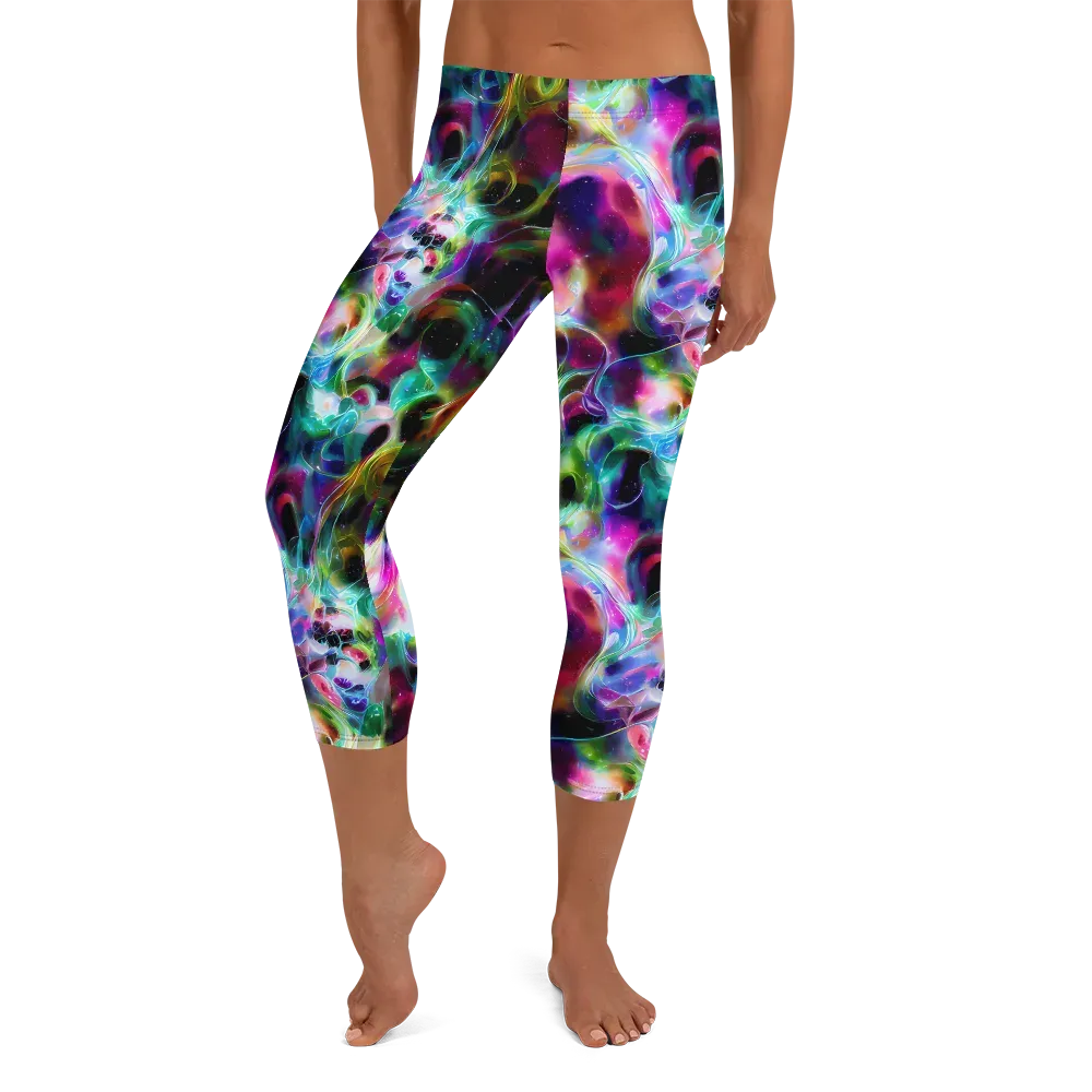 Starfire Marble on Capri Leggings — Front