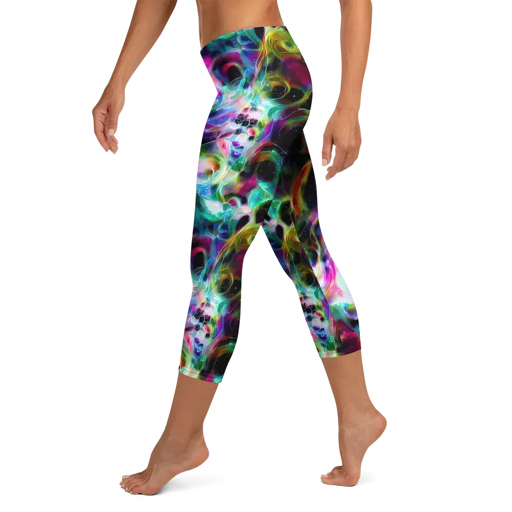 Starfire Marble on Capri Leggings — Left