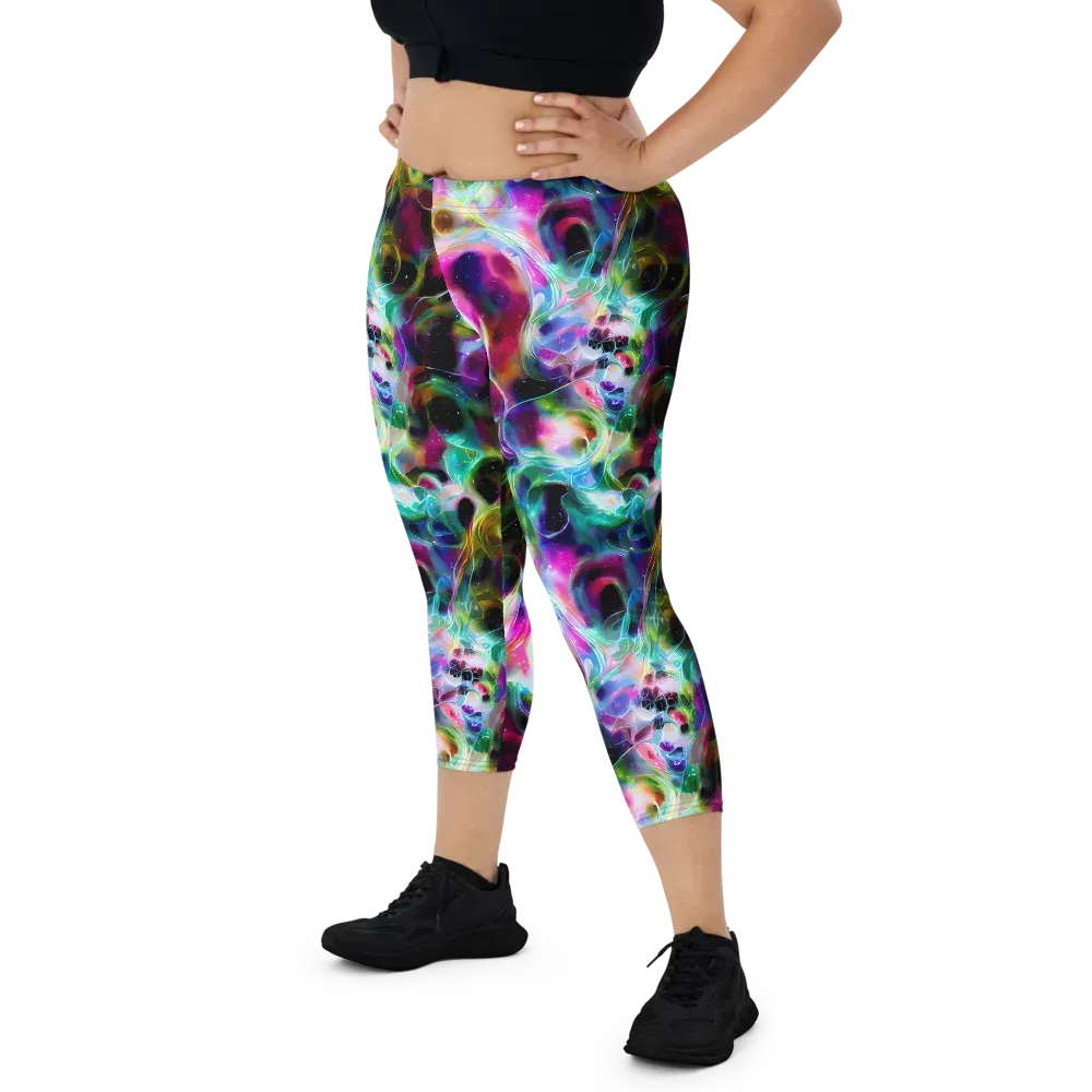 Starfire Marble on Capri Leggings — Front