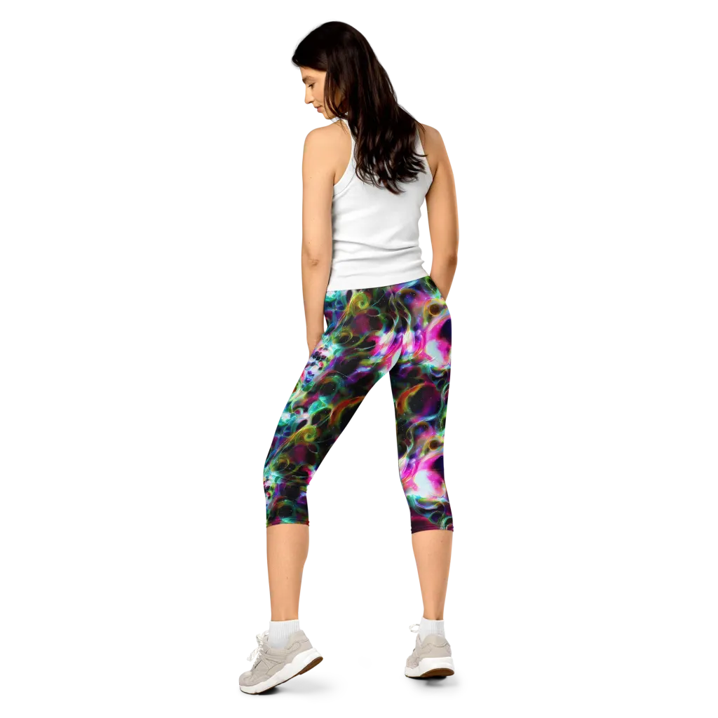 Starfire Marble on Capri Leggings — Back