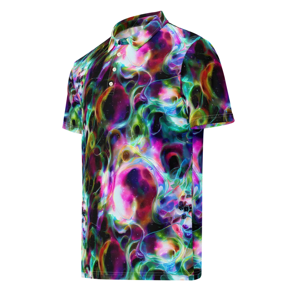 Starfire Marble on Men's Slim Fit Polo Shirt — Left Front