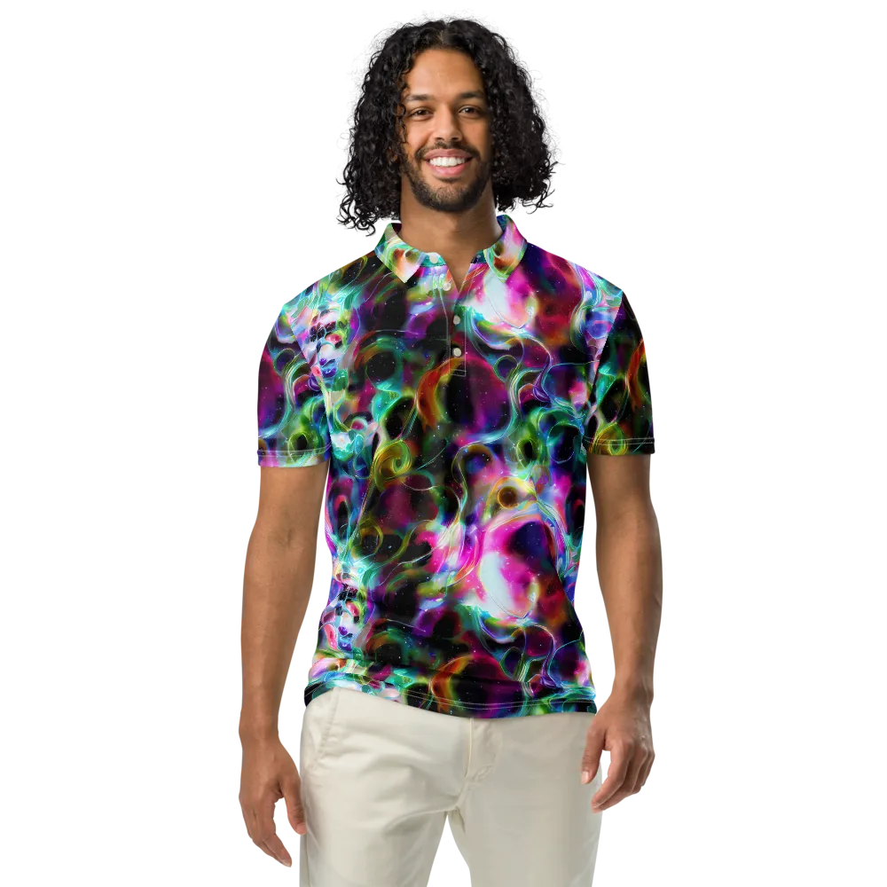 Starfire Marble on Men's Slim Fit Polo Shirt — Front