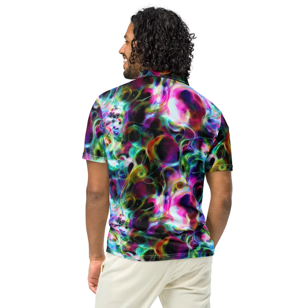 Starfire Marble on Men's Slim Fit Polo Shirt — Back